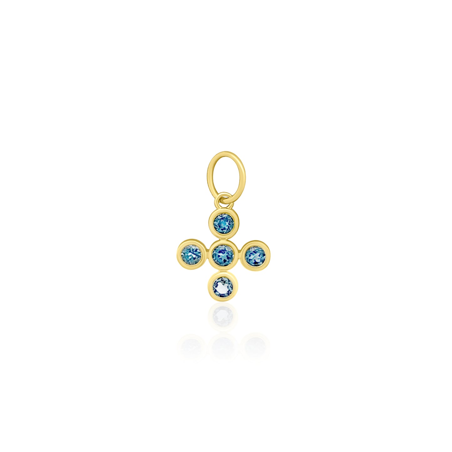 14k London Blue Topaz Small Cross
