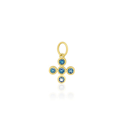 14k London Blue Topaz Small Cross