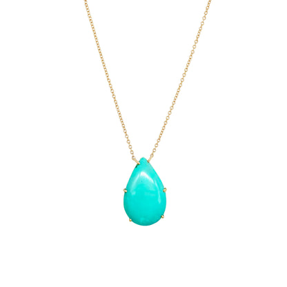 14k Turquoise Teardrop Necklace