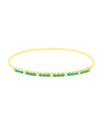 14k Turquoise Wire Bangle