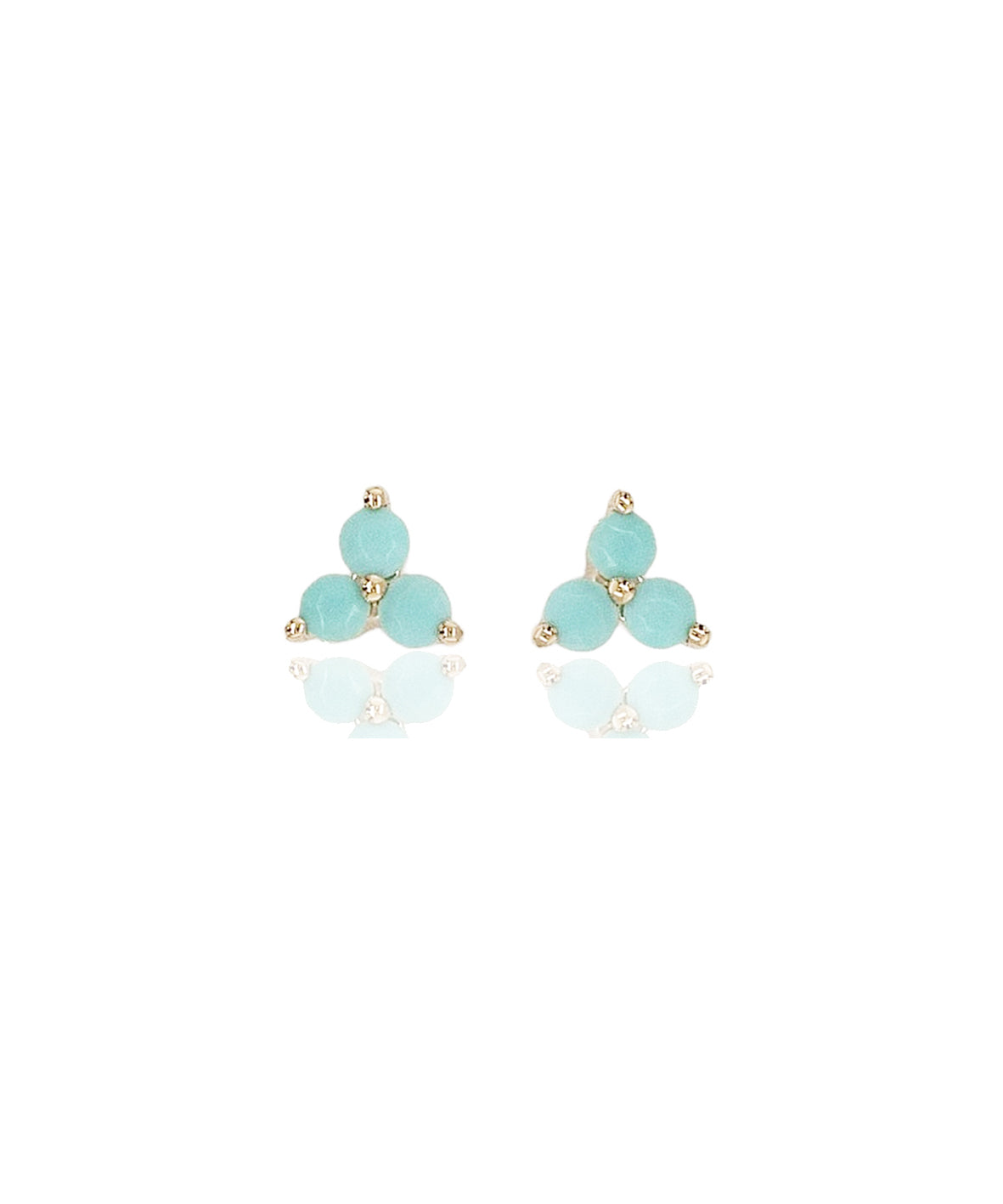 14K Turquoise Flower Studs