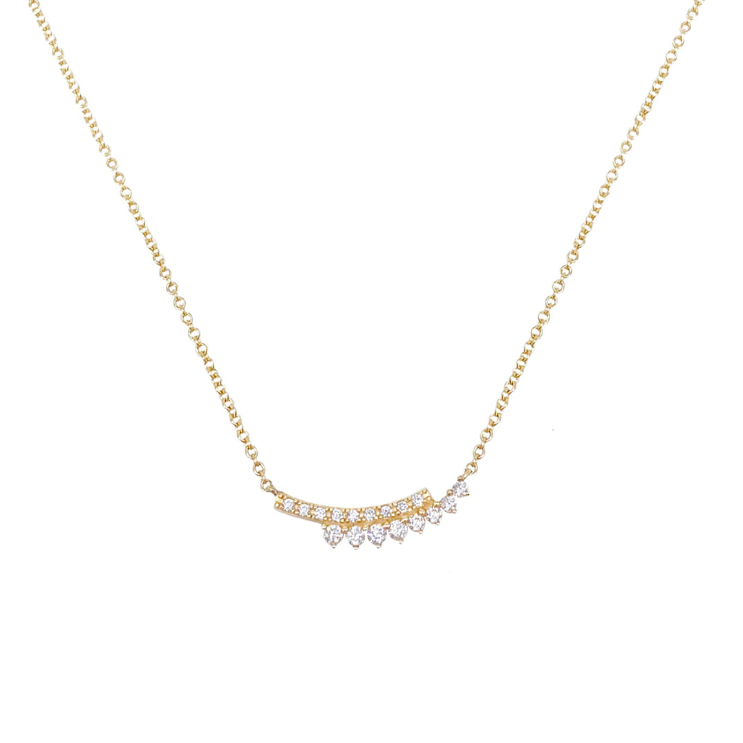 14k Double Bar Diamond Necklace