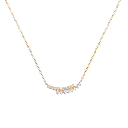 14k Double Bar Diamond Necklace