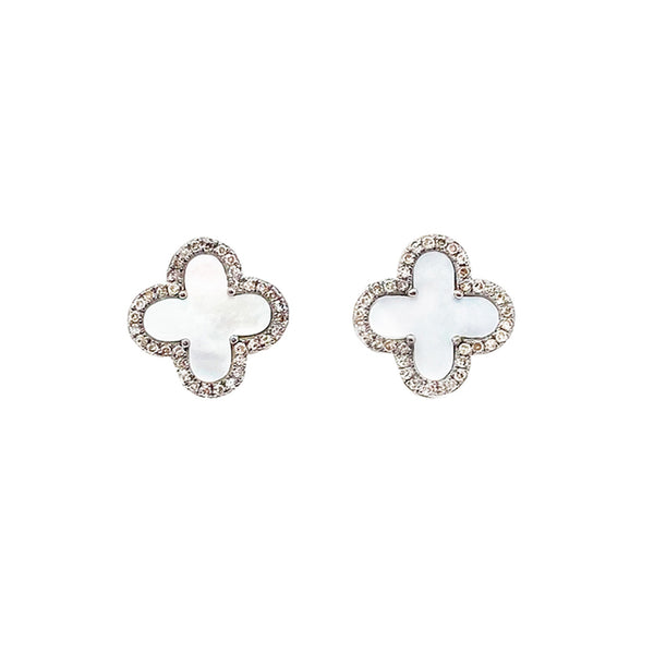 Mother of Pearl Clover Studs