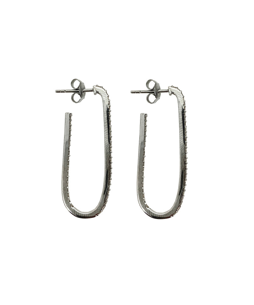 Sterling Silver Paperclip Hoops