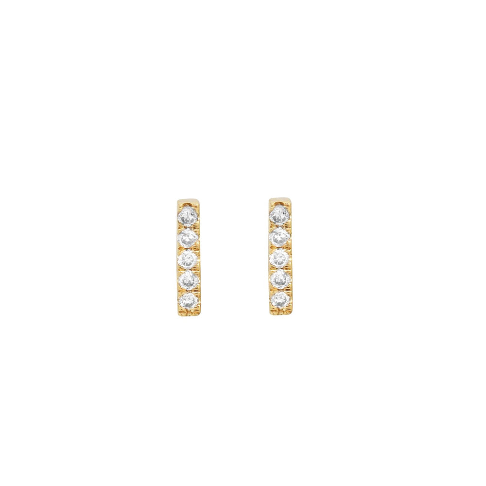 14K Gold Diamond Stick Studs | Vintage La Rose Jewelry