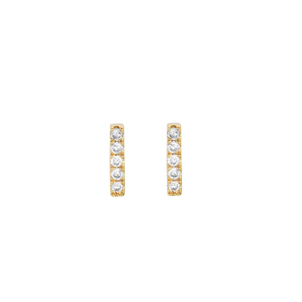 14K Gold Diamond Stick Studs