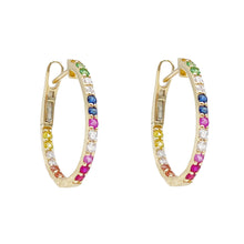 Load image into Gallery viewer, 14K Rainbow Hoops
