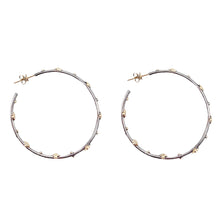 Load image into Gallery viewer, Mixed Metal Clover Hoops
